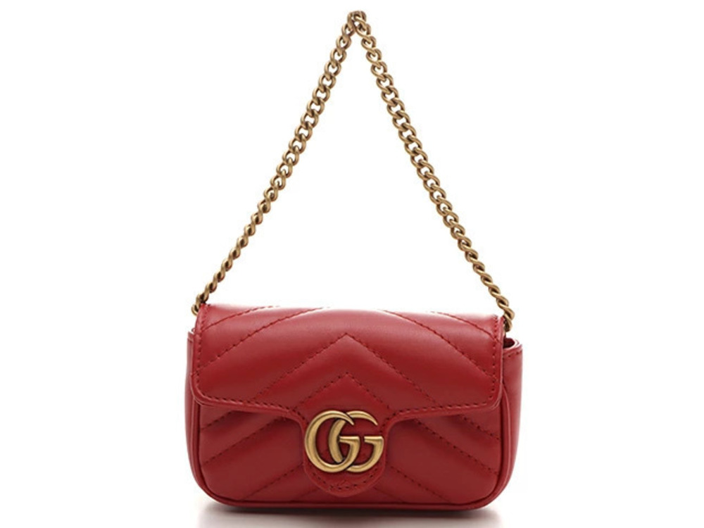 Gucci GG Marmont Chain Handle Bag Red Calfskin